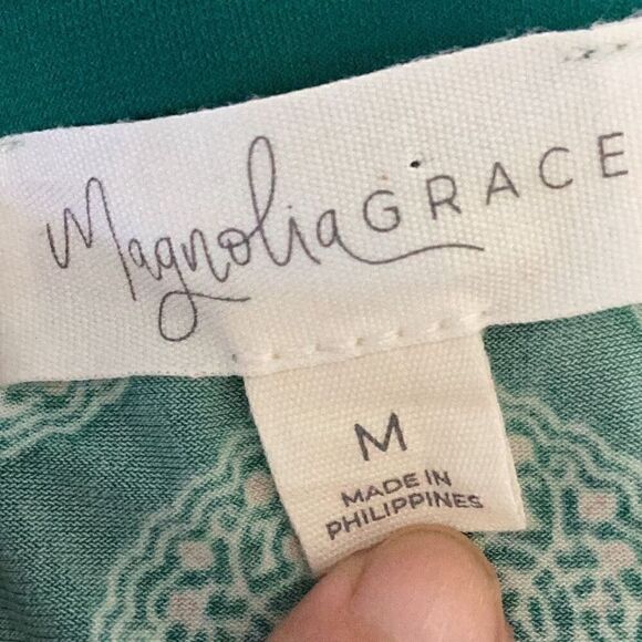 Magnolia Grace Jade Green Alhambra Embroidered Knit Dress Women’s Medium - Picture 7 of 9